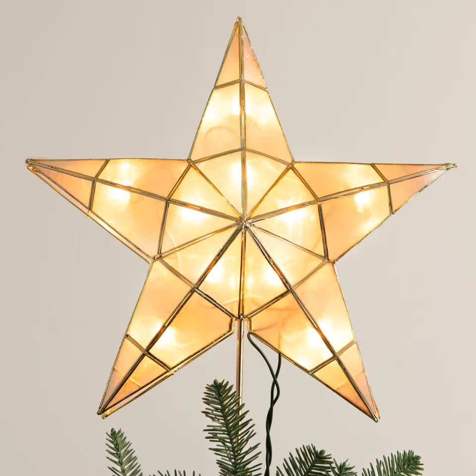 Lit Capiz Star Tree Topper